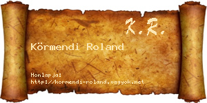 Körmendi Roland névjegykártya