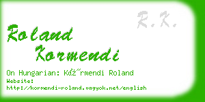 roland kormendi business card